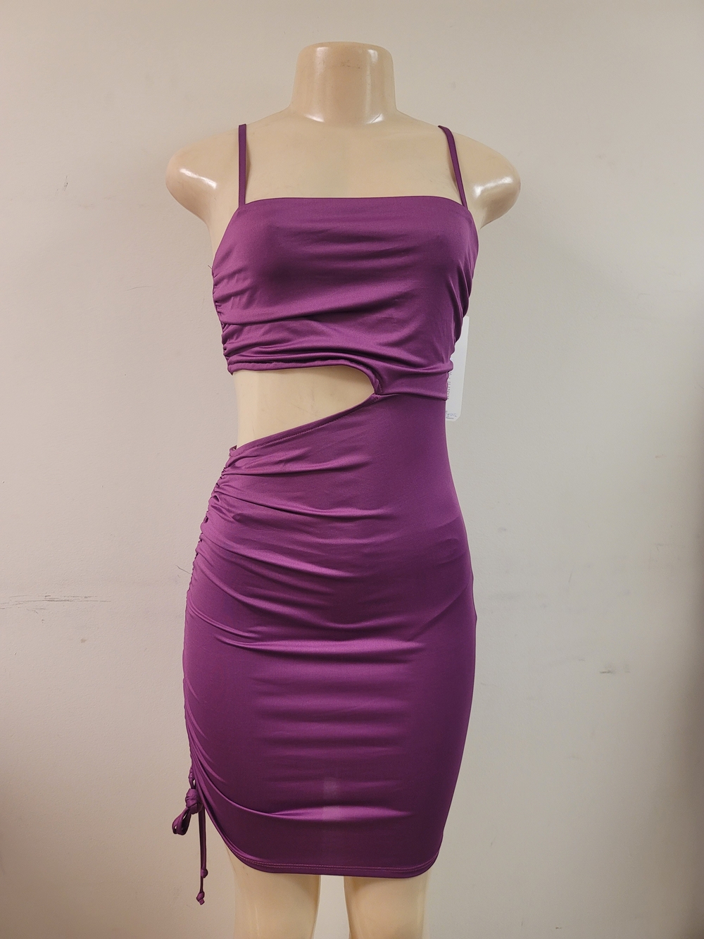 Purple Cutout Bodycon Mini Dress